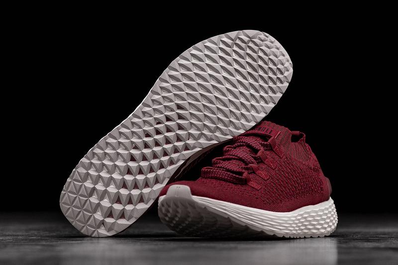 Burgundy Nobull Crimson Knit Runner Men's Running Shoes | CA Y1032X